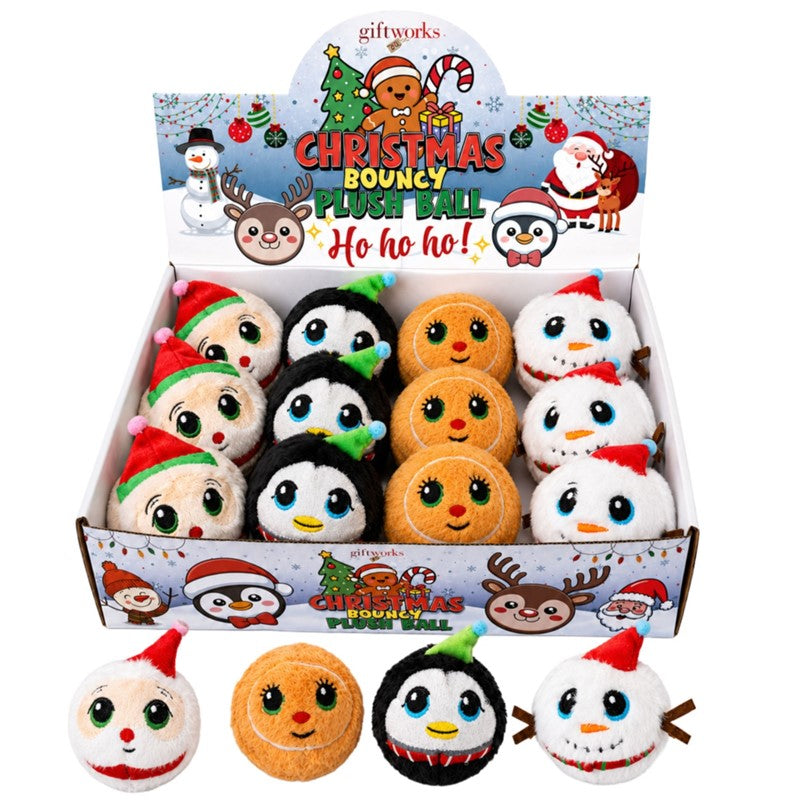 7cm Bouncing Christmas Plush Ball Quantities of 12
