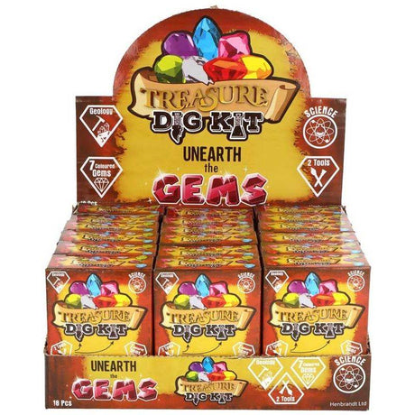 Treasure Dig Kit for kids and adults with tools to uncover gems.