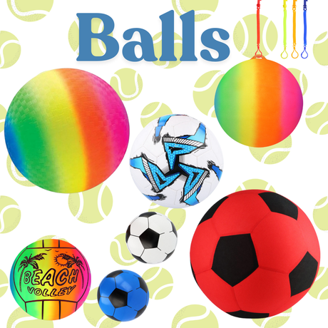 Play balls and footballs 