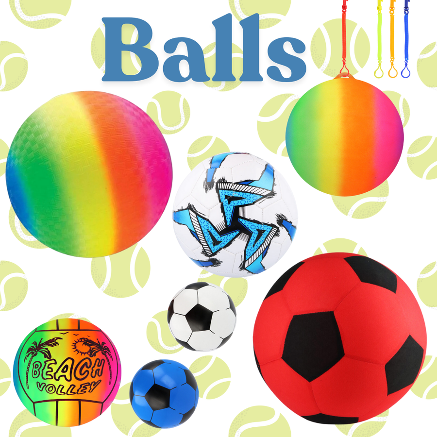 Play balls and footballs 