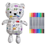 Colour in Dinosaur Artie Bear plush with washable markers for creative play.