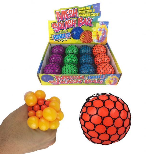 Squishy Brain Mesh Balls 6cm Quantities of 12 Wholesale