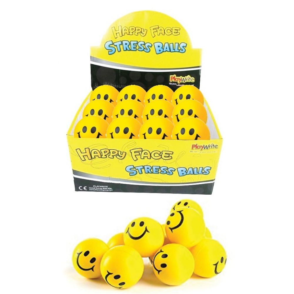 Happy Face Stress Balls 6.5cm Quantities of 24 Wholesale