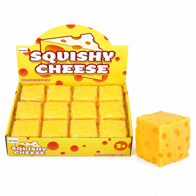 Squishy Cheese 6cm Quantities of 12 Wholesale