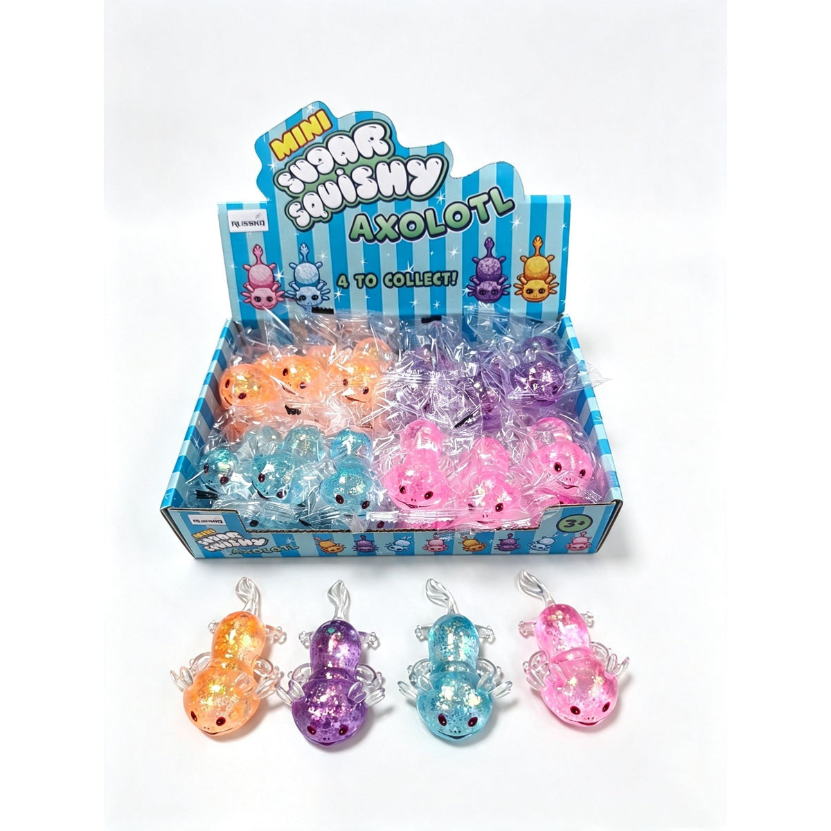 Mini Sugar Squishy Axolotl Quantities of 24 Wholesale