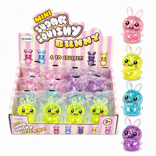 Mini Sugar Squishy Bunny Rabbit Quantities of 24 Wholesale