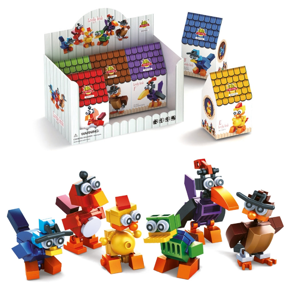 Bird Brick Kit for creating a backyard bird sanctuary with colorful, playful bird figures.