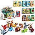 Jungle Animal Brick Kit with various colorful brick animals displayed in packaging and assembled form.