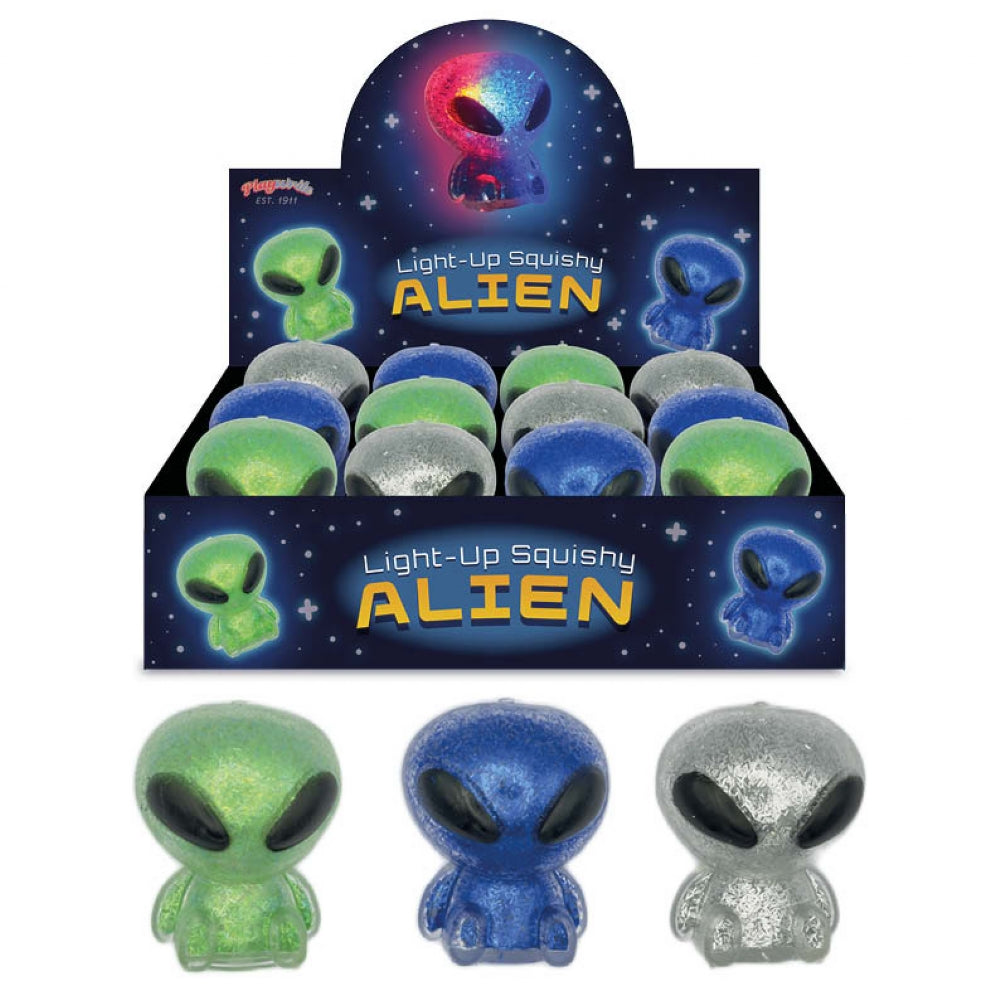 Light Up Squishy Aliens quantities of 12 Wholesale