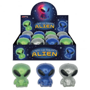 Light Up Squishy Aliens quantities of 12 Wholesale