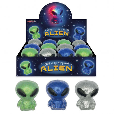 Light Up Squishy Aliens quantities of 12 Wholesale