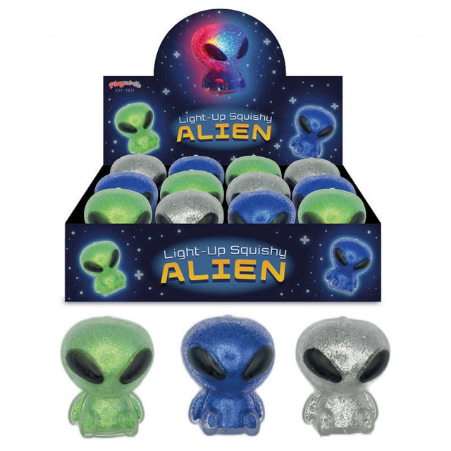 Light Up Squishy Aliens quantities of 12 Wholesale