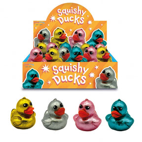 Squishy Glitter Ducks Quantities of 12 Wholesale