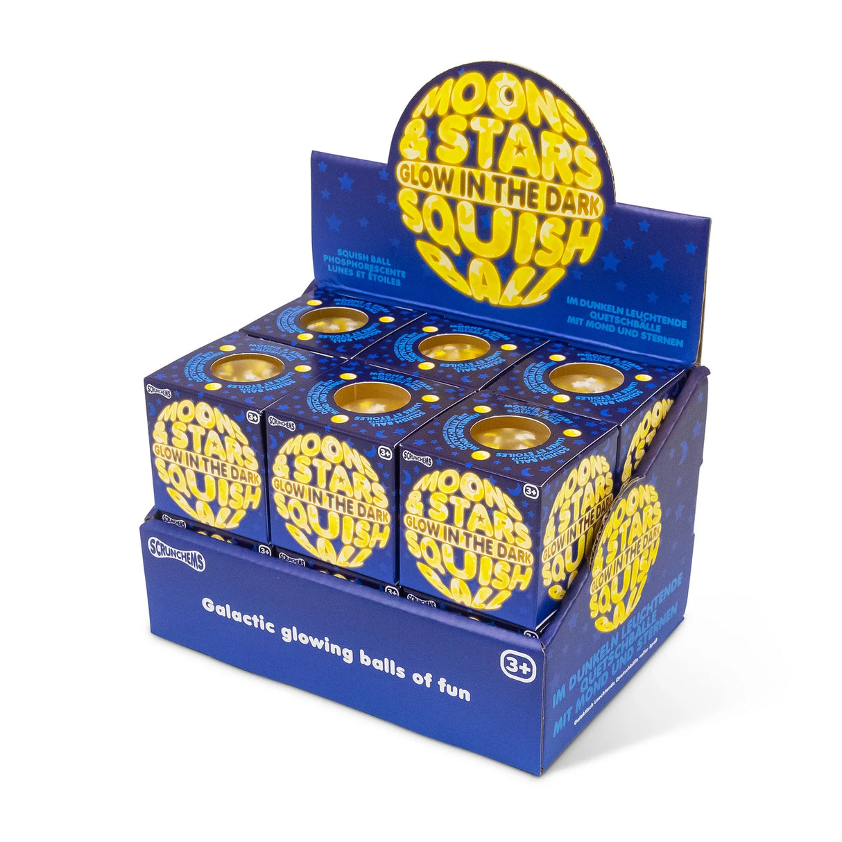 Scrunchems Moon & Stars glow in the dark squish ball - quantities of 12