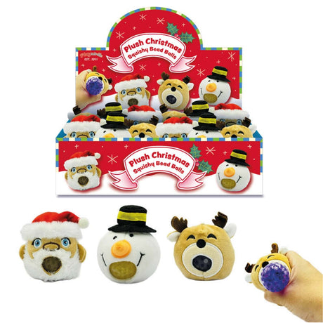 Plush Christmas Squishy Bead Balls Quantities of 12 Wholesale