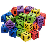 Colorful big foam dice for games and activities.