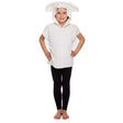 Children’s white sheep costume fleece for ages 7-9.