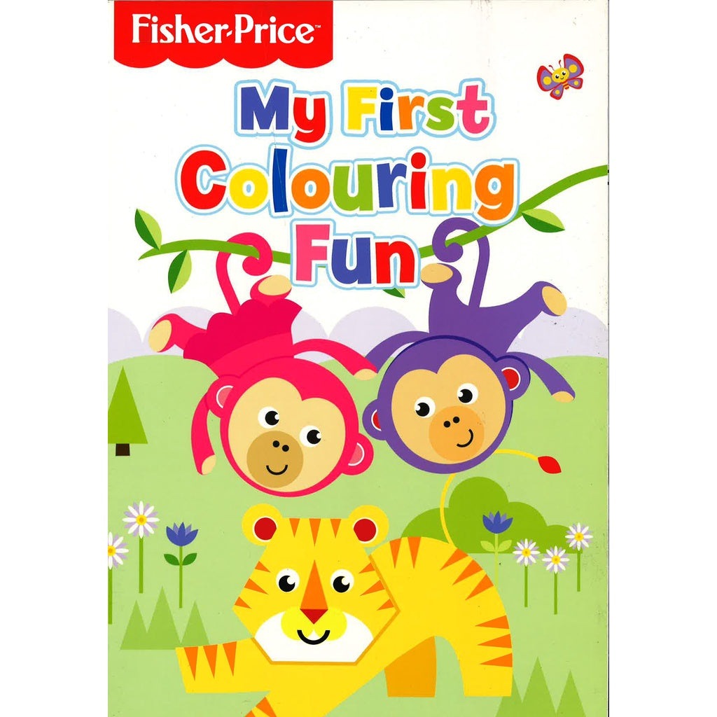 Fisher Price My First Colouring Book with playful illustrations and vibrant cover design for kids.
