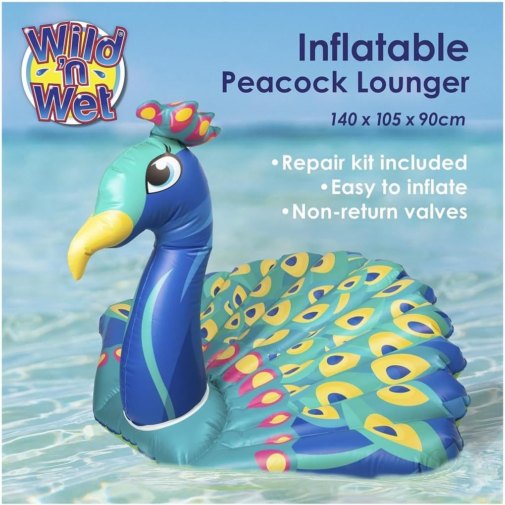 Inflatable Peacock lounger pool toy