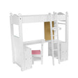 Olivia's Little World 18" Doll Loft-Style Bunk Bed Set with Ladder, Desk, Chair, White.