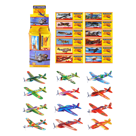 48 Flying Glider Plane Kits, WW2 themed, party bag fillers for children.