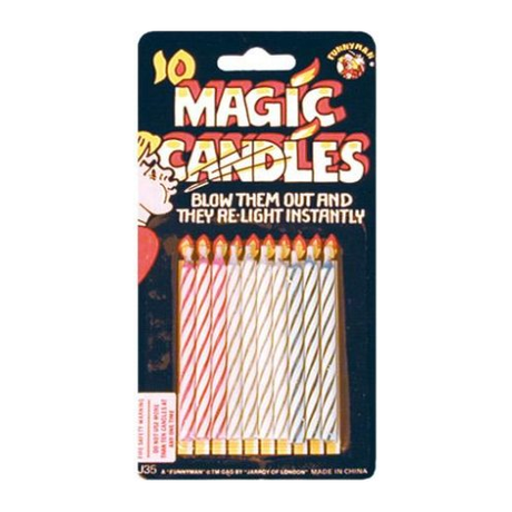 Magic candles prank birthday joke pack.