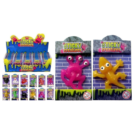 Wholesale pack of 60 sticky creatures with vibrant designs for endless fun.