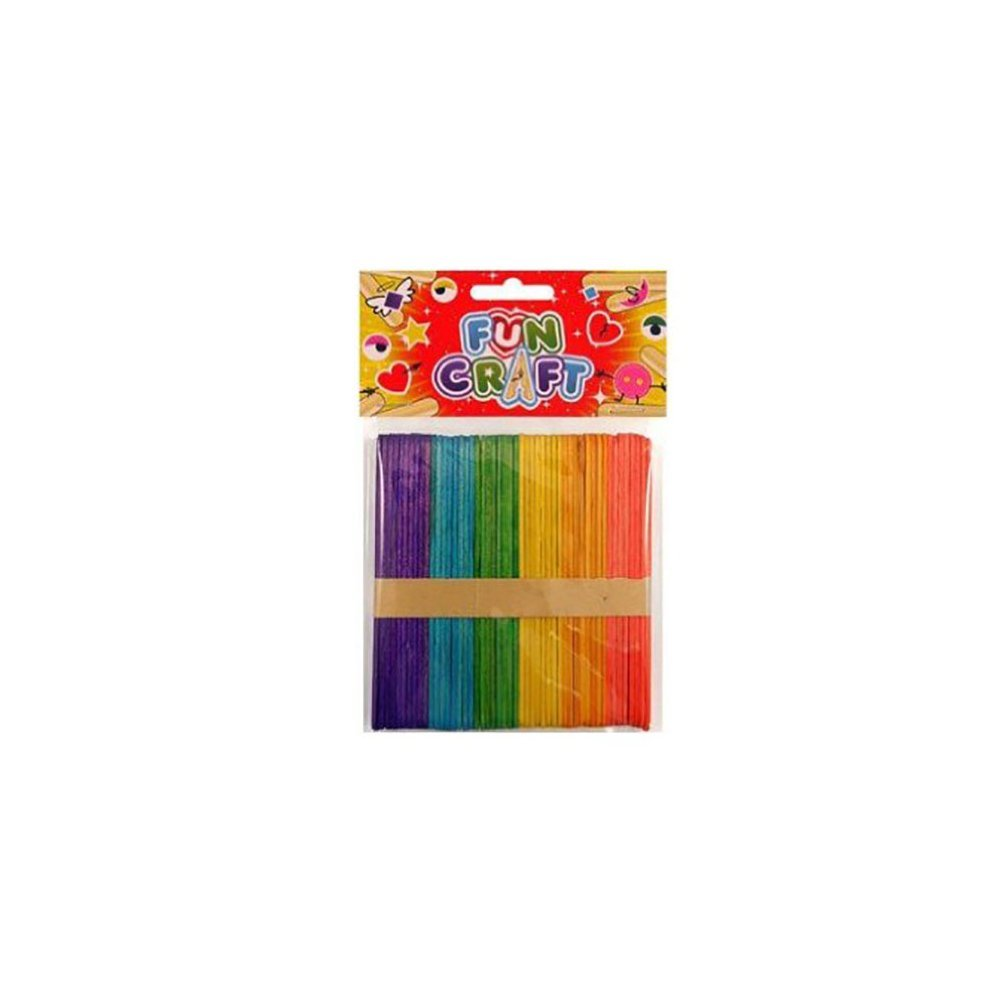 Fun Craft Coloured Sticks packs of 50 Wholesale
