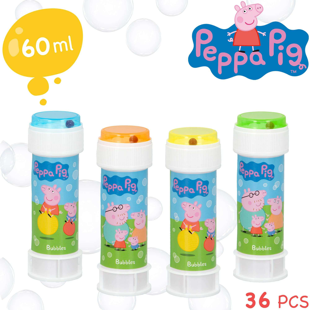 Peppa Pig 60 Millilitre Bubbles wholesale box of 36