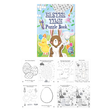 Mini Easter puzzle books for kids, A6 activity book with coloring and word puzzles, 48 pack.