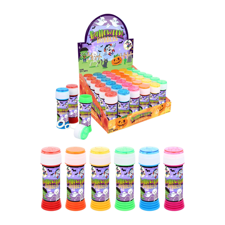 Children’s Halloween Bubble Tubs in wholesale display with colorful, festive designs.
