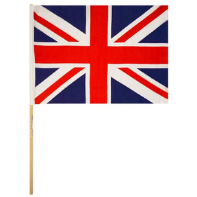 18" x 12" Union Jack Handheld Flag Quantities of 12 Wholesale