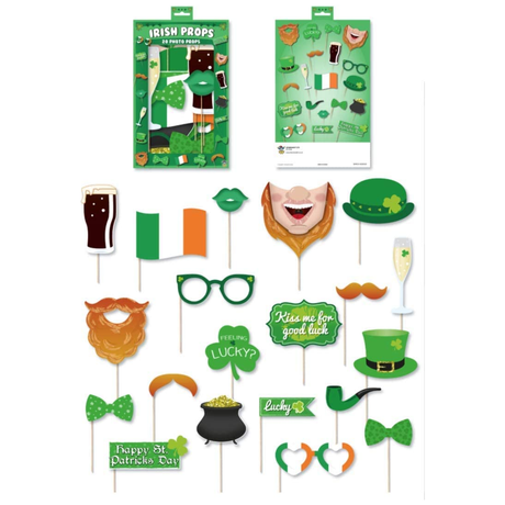 20 Pieces St Patrick’s Day Irish Photo Booth Props for Parties