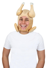 Single adult full-face cooked turkey novelty hat for Thanksgiving and Christmas.
