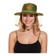 HENBRANDT Single Australia Hat with corks and kangaroo emblem, green, adult size.