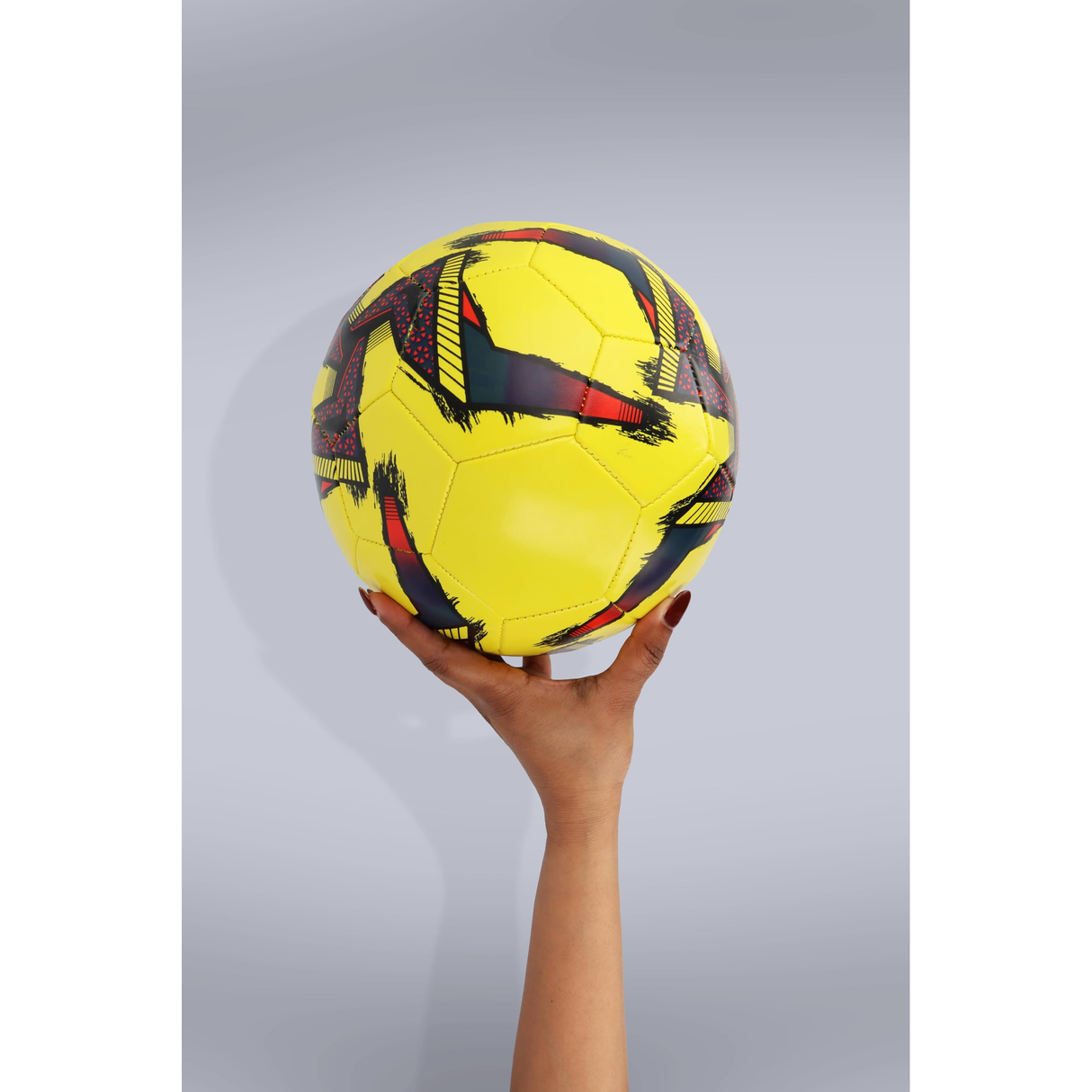 Single Leather Football in 3 Designs - Blue, Red, Yellow