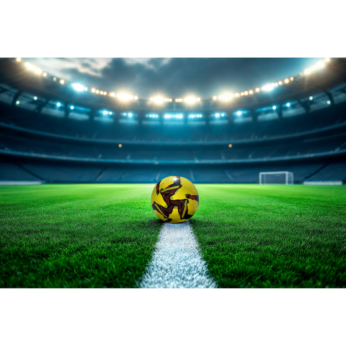 Single Leather Football in 3 Designs - Blue, Red, Yellow