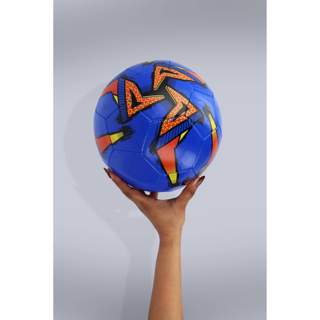 Single Leather Football in 3 Designs - Blue, Red, Yellow