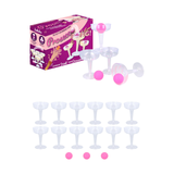HENBRANDT Single Prosecco Pong Game Set with 12 plastic coupe glasses and 3 pink pong balls, ideal for adult parties and celebrations.