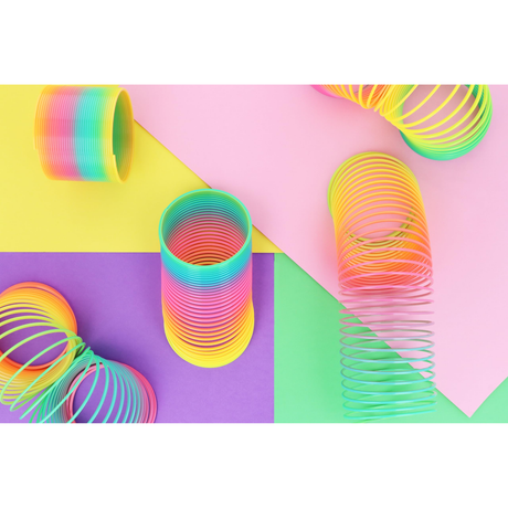 Plastic Rainbow Spring Toy for Kids 7.5cm Boxed Magic Spring Wholesale