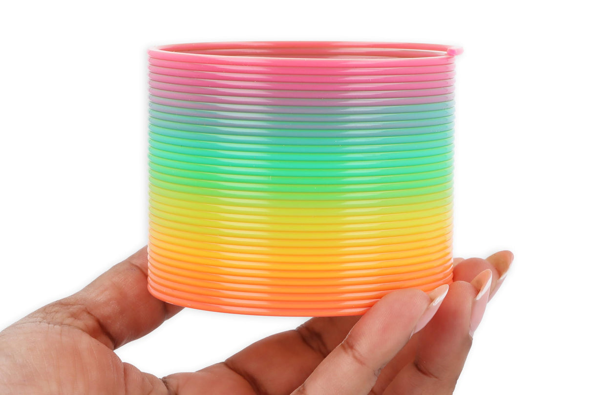 Pack of 12 Plastic Rainbow Spring Toy for Kids 7.5cm Boxed Magic Spring
