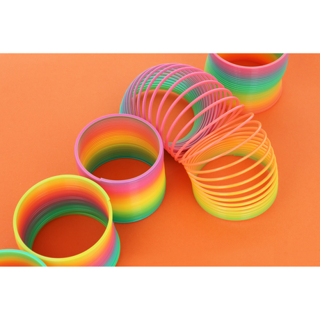 Plastic Rainbow Spring Toy for Kids 7.5cm Boxed Magic Spring Wholesale