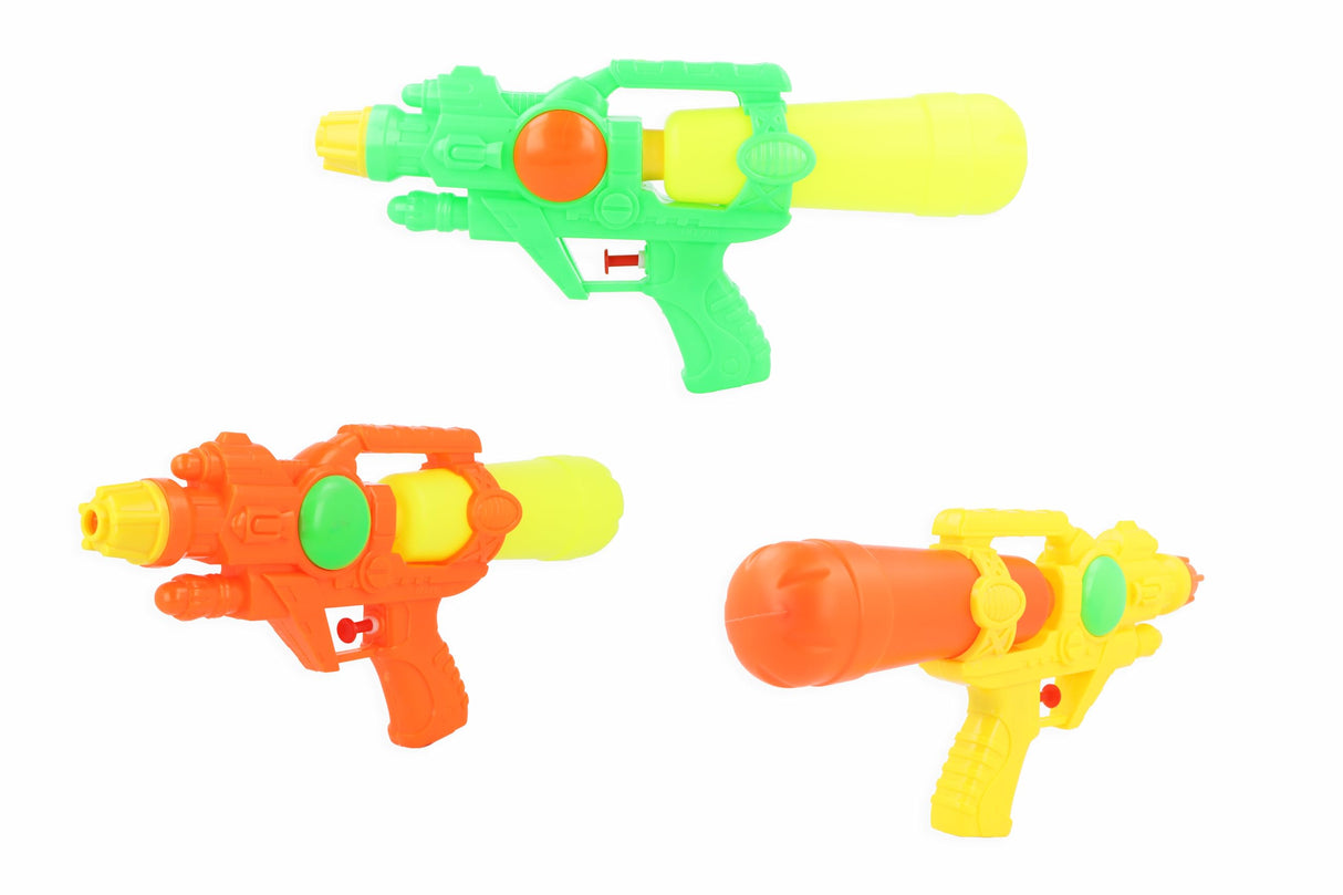 Single Drencher Neon Water Gun in 3 colours 31cm Water Pistols Kids Toys Summer Fun Paddling Pool Beach Soaker Outdoor Game Party Favour Loot Bag Fillers for Boys and Girls