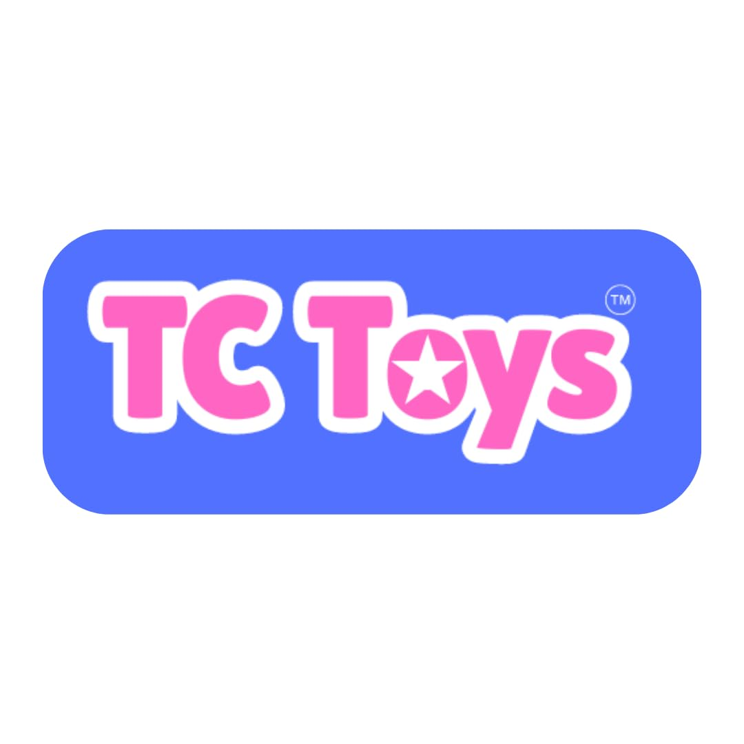 TC Toys logo on blue background representing the brand of 20cm plush gingerbread man teddy toy