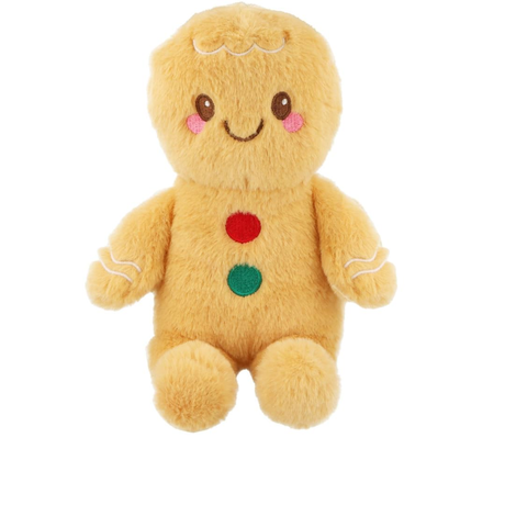 20cm plush gingerbread man teddy with soft fabric, embroidered face, and colorful ribbon details, perfect cuddly toy for kids