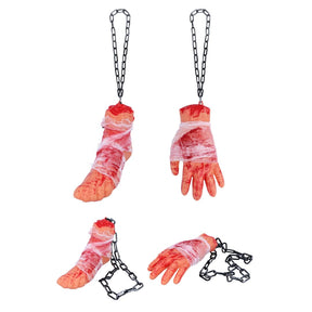 Hanging Severed Hands & Feet Chains Quantities of 24 Wholesale