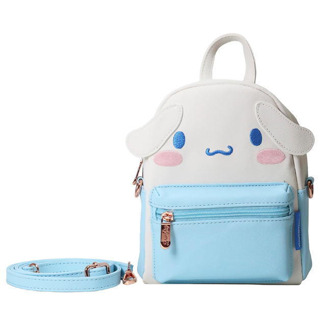 Blue Sky Studios Hello Kitty Cinnamoroll mini backpack in white and light blue with adjustable straps and cute character design
