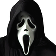 Scream 4 Ghost Face mask with black hooded shroud adult Halloween accessory