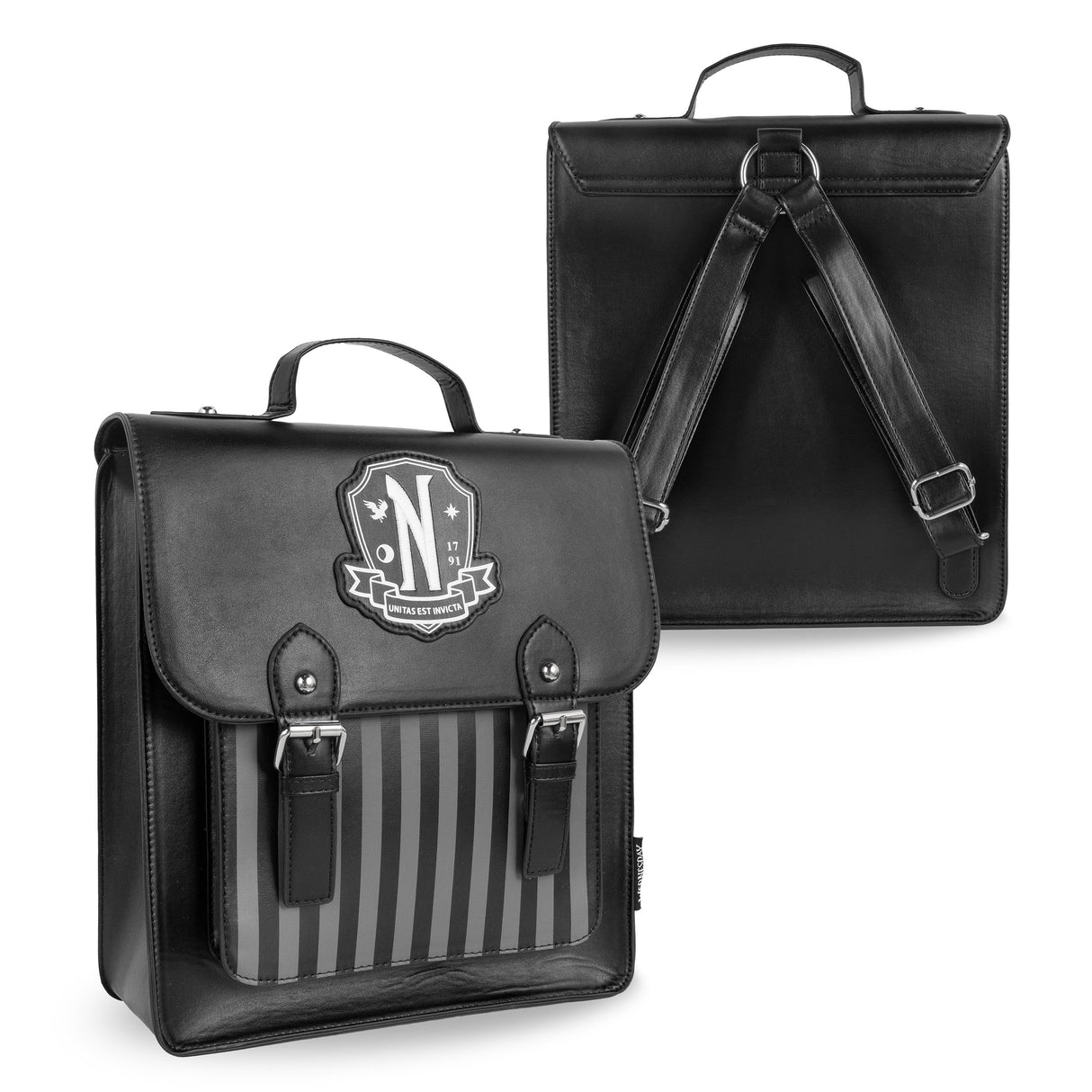 Blue Sky Studios Wednesday Satchel Bag, Large Backpack for Work or School Supplies, Licensed Wednesday Accessories