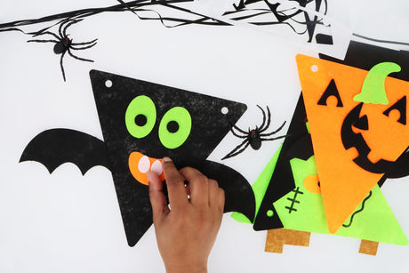 Halloween Felt Bunting Craft Kit DIY Halloween Bunting 3m with 5 Pennants